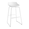 MDF Italia - Flow Barstool Skid Legs 78cm - white/frame white/matt/seat heigt 78 cm
