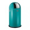 Wesco - Pushboy Abfalleimer 50L - türkis/edelstahl/H:75.5cm x Ø40cm/50L