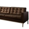 Knoll International - Florence Knoll Relax - 2-zits sofa - donkerbruin/Venezia Leather 05/onderstel chroom/met knoppen