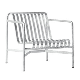 HAY - Fauteuil lounge de jardin dossier bas Palissade galvanisé