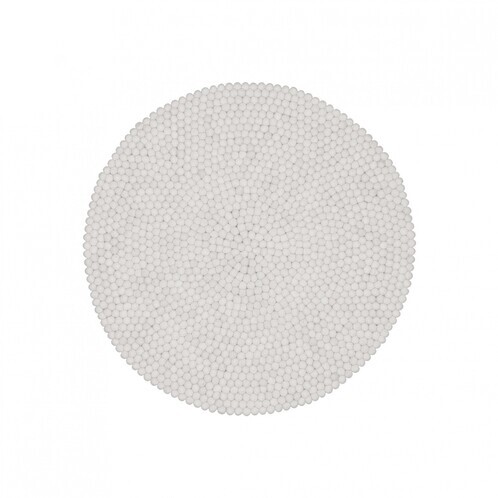 myfelt - Linéa Filzteppich Ø90cm - weiß/reine Schurwolle