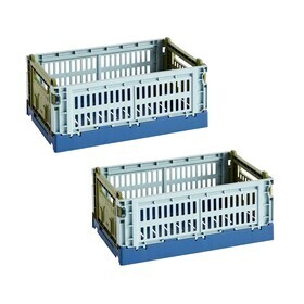 HAY - Set de 2 paniers Colour Crate Mix recyclé S