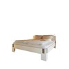 Moormann - Moormann Tagedieb Bett mit Kopfteil 180x200cm - weiß/Klammern steingrau/LxBxH 213.4x184.7x81.5cm/ohne Matratze und Lattenrost