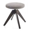MDF Italia - Flow Pouf/Hocker gepolstert 48cm - kariert/Gestell Eiche dunkelbraun/Stoff William 423005/Sitzhöhe 44 cm