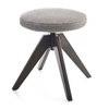 MDF Italia - Flow Pouf/Hocker gepolstert 48cm - kariert/Gestell Eiche dunkelbraun/Stoff William 423005/Sitzhöhe 44 cm