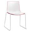 Arper - Catifa 46 0278 Chair Bicoloured Skids Chrome - white/red/seat shell glossy/inside matt/frame chromed
