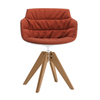 MDF Italia - Flow Slim - Fauteuil capitonné New Edition 2 - rouille/coupe blanche/châssis chêne/étoffe Londra R312 Col. 023/56 x 56 x 76.4 cm
