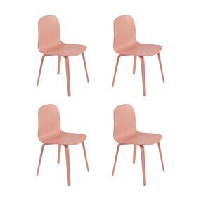 Muuto - Visu - Set de 4 chaises structure en bois