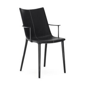 Kartell - H.H.H. stoel met armleuningen leer