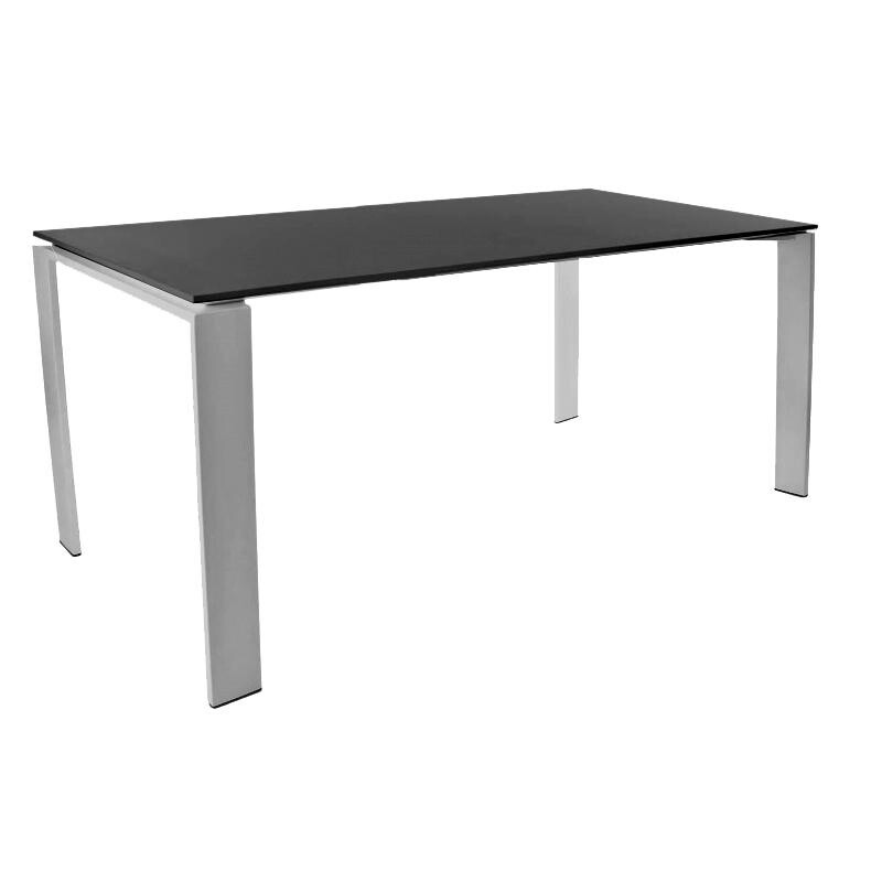 schwarz Laminat Gestell schwarz Tischplatte schwarz Four Tisch 158x79x72cm