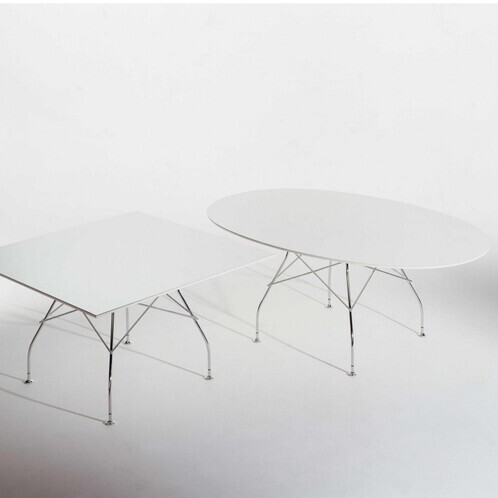 Kartell - Glossy Table Oval Frame Silver
