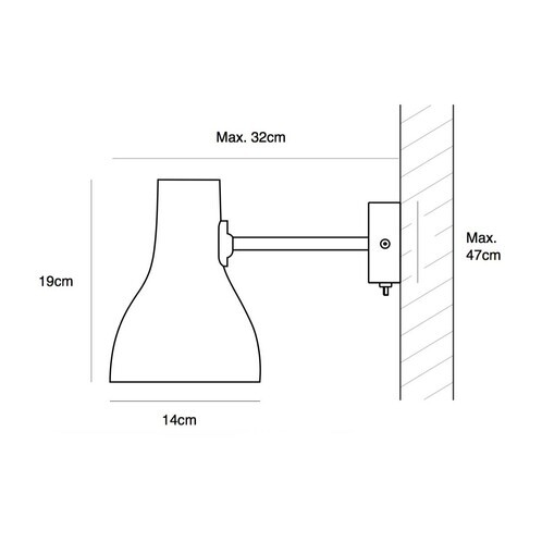 Anglepoise - Type 75 LED-Wandleuchte - Strichzeichnung