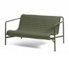 HAY Palissade Outdoor-Sofa in Olivgrün, modernes Design mit pulverbeschichtetem Stahl und gerippter Oberfläche. - Palissade Steppkissen 124x115,5cm