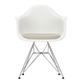 Vitra - Eames Plastic Armchair DAR Upholsterd Chromed Base