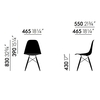 Vitra - Eames Plastic Side Chair DSW érable foncé H43 - dessin au trait