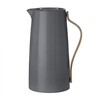 Stelton - Emma - Cafetière isotherme café 1,2L  - gris foncé/bois de hêtre/brillant/LxPxH 13x13x24.5cm