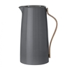 Stelton - Emma Coffee Vacuum Jug 1,2L - dark grey/beech/glossy/LxWxH 13x13x24.5cm