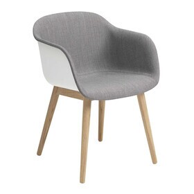 Muuto - Fiber Armchair Front Upholstered Wood Base