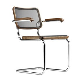 Thonet - S 64 N Pure Materials sledestoel met armleuningen walnoot