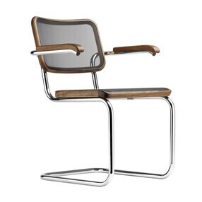 Thonet - S 64 N Pure Materials Freischwinger Armlehnstuhl Nussbaum