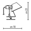 Artemide - Tolomeo Pinza E27 - Klemlamp - Strichzeichnung