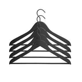HAY - Set de 4 cintres avec barre Soft Coat