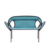 Moroso - Banjooli - 2-zits sofa - turkoois/oxide/handgebreide/PVC pootgeleiders/143x88x72cm/frame staal gelakt