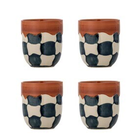 Bloomingville - Check kopje set van 4