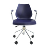 Kartell - Maui Bürostuhl mit Armlehnen - marineblau/mit Gasdruckfeder