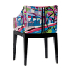 Kartell - Madame Pucci Armlehnstuhl - Paris/pink/Gestell schwarz