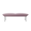 Muuto - Oslo Sitzbank - rosa/Stoff kvadrat fiord 551/LxBxH 150x73x45cm/Füße in hellgrau