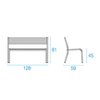 emu - Segno Garden Bench 128x59cm - line drawing