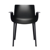 Kartell - Piuma Armlehnstuhl  - schwarz/Gestell schwarz