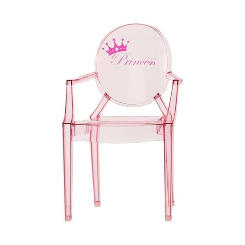 Kartell - Lou Lou Ghost Kinderstuhl mit Motiv - pink/Motiv Prinzessin/LxBxH 40x37x63cm