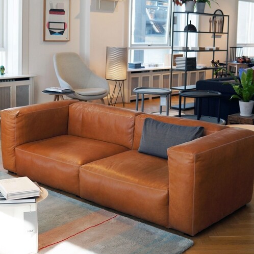 HAY - Mags Soft - Canapé en cuir de 2,5 places