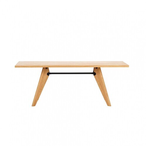 Vitra - Table Solvay Table 180x90cm - oak/oiled/LxWxH 180x90x74cm/cross beam deep black