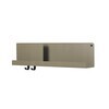Muuto - Folded Regal M - olive/Acrylpulver beschichtet/LxBxH 63x12.4x16.5cm/2 Haken inklusive