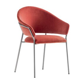 Pedrali - Jazz 3716 armleunstoel gestoffeerd onderstel staal titanium