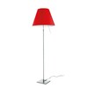Luceplan - Costanza Terra Floor Lamp Telescope/Dimmer - primary red/brushed/frame aluminium/foot 18cmx18cm