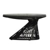 Jan Kurtz - Ray Lounge - Bijzettafel - zwart/tafelblad glas/H 35cm , Ø 65cm/onderstel aluminium en polyester