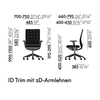 Vitra - ID Trim Citterio Office Chair 2D Armrests - line drawing