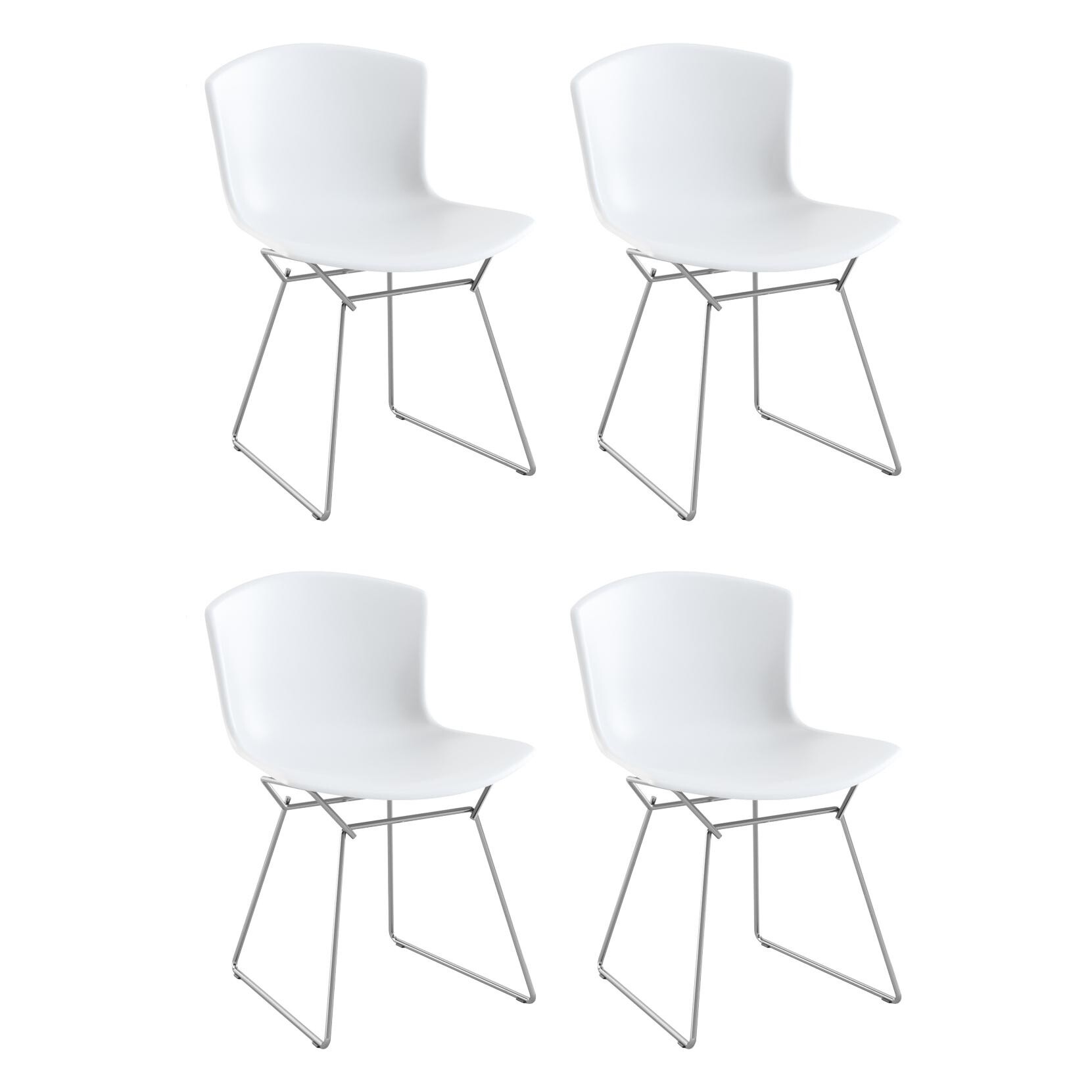bertoia plastic side chair set of 4