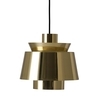 &tradition - Utzon Pendant JU1 - Suspension - laiton/laqué/câble de tissu noir/H 22cm/Ø 23cm