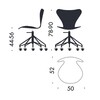 Fritz Hansen - Series 7 Swivel Chair - line drawing