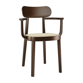 Thonet - Chaise avec accoudoirs 118 F avec clayonnage en roseaux