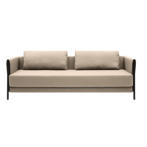 Softline - Madison Sofa Bed - sand/fabric Vision 446/WxHxD 209x75x95cm/black base