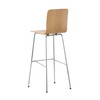 Vitra - Hal Ply Stool High Barhocker - eiche hell/Gestell glanzchrom/mit Filzgleitern/Sitzhöhe 80,1 cm