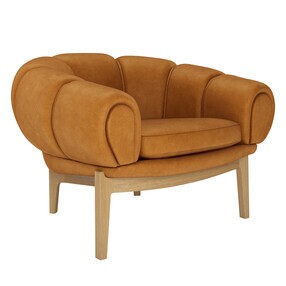 Gubi - Croissant Lounge Chair Leder