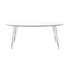 Andersen Furniture - DK10 Esstisch ausziehbar Beine Chrom - weiß/Laminat/LxBxH 190x110x72cm/Gestell chrom
