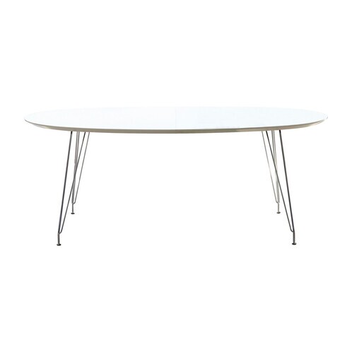Andersen Furniture - DK10 Esstisch ausziehbar Beine Chrom - weiß/Laminat/LxBxH 190x110x72cm/Gestell chrom